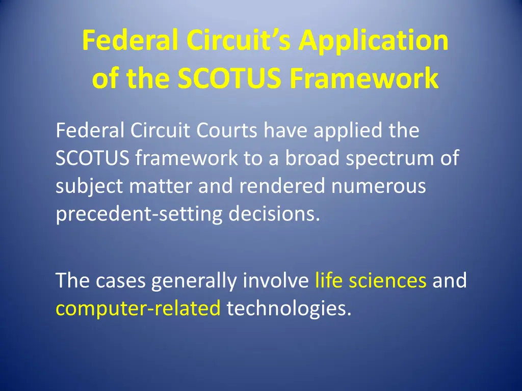 federal circuit s application of the scotus