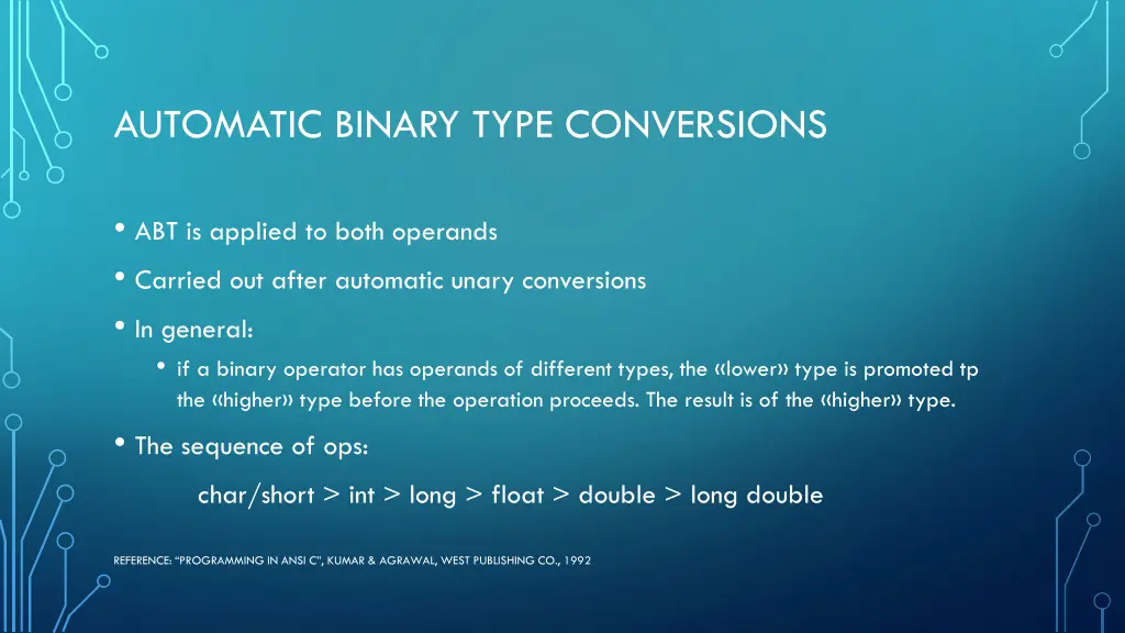 automatic binary type conversions