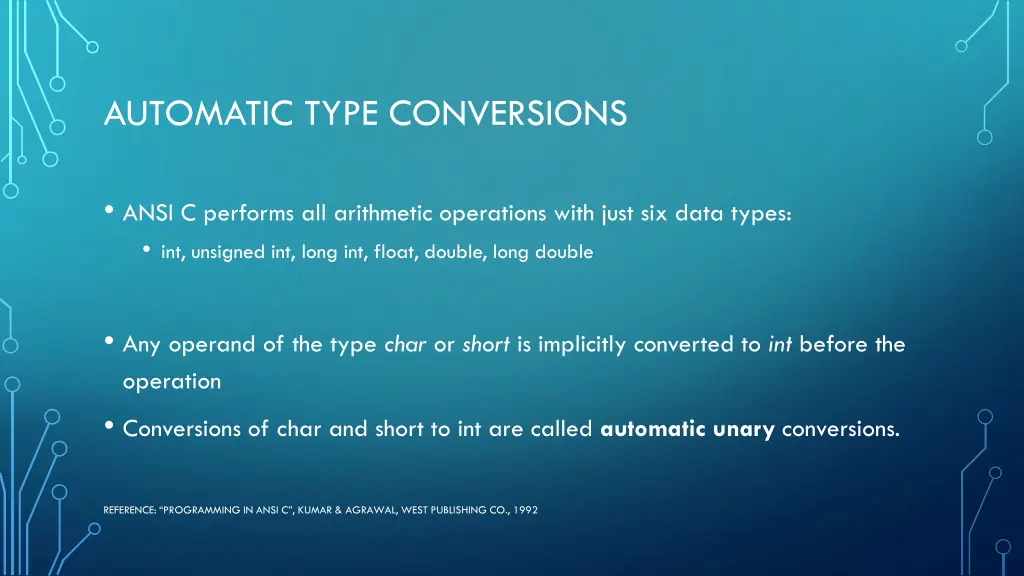 automatic type conversions