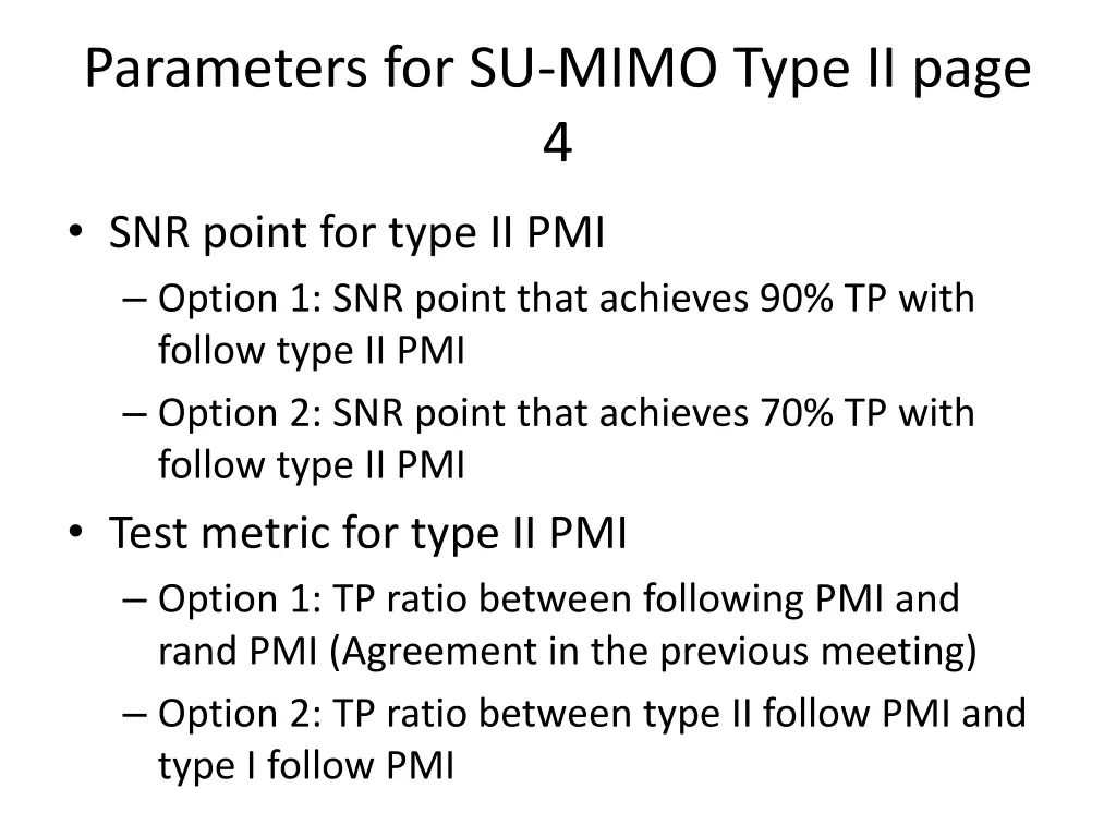 parameters for su mimo type ii page 4