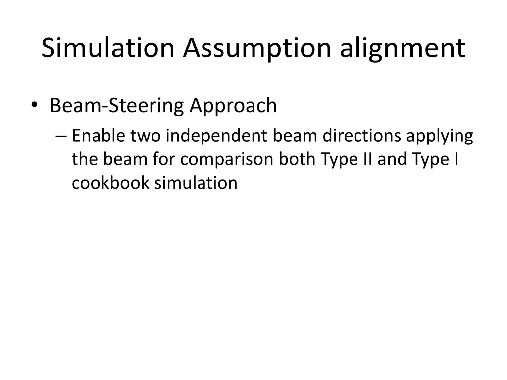 simulation assumption alignment