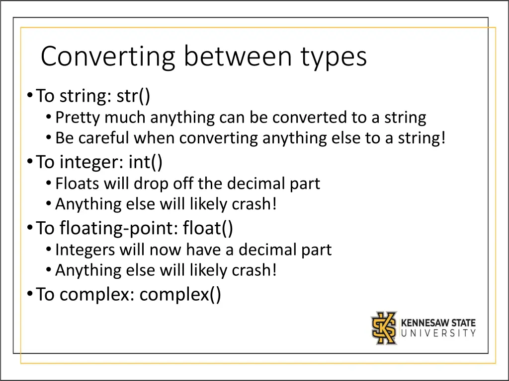 converting between types to string str pretty