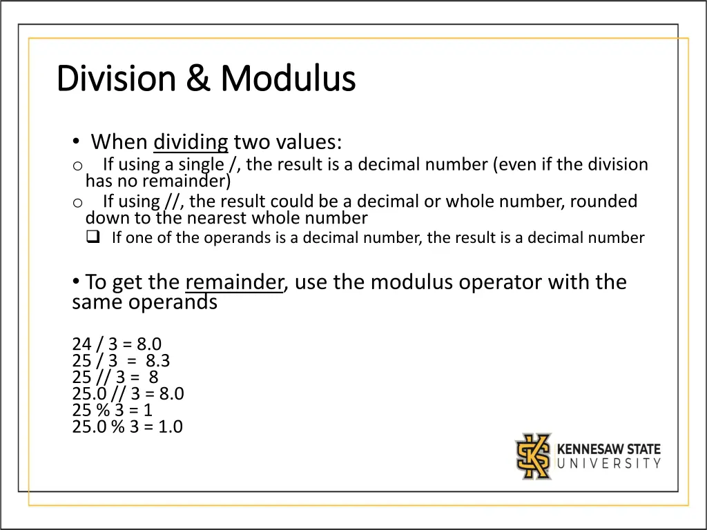 division modulus division modulus