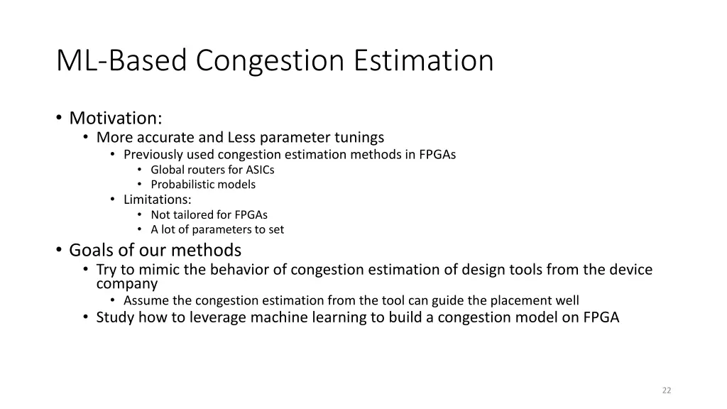 ml based congestion estimation