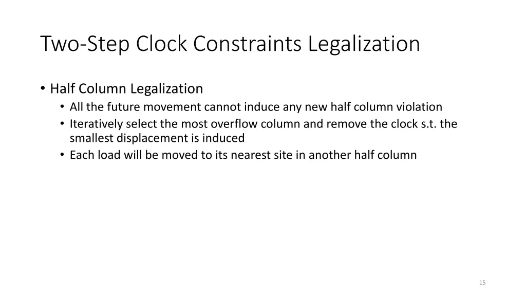 two step clock constraints legalization 4