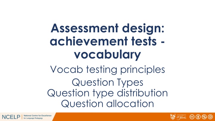 assessment design achievement tests vocabulary