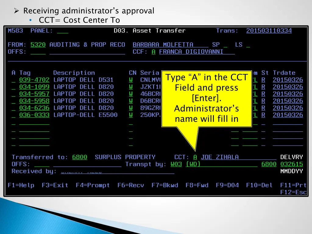 receiving administrator s approval cct cost