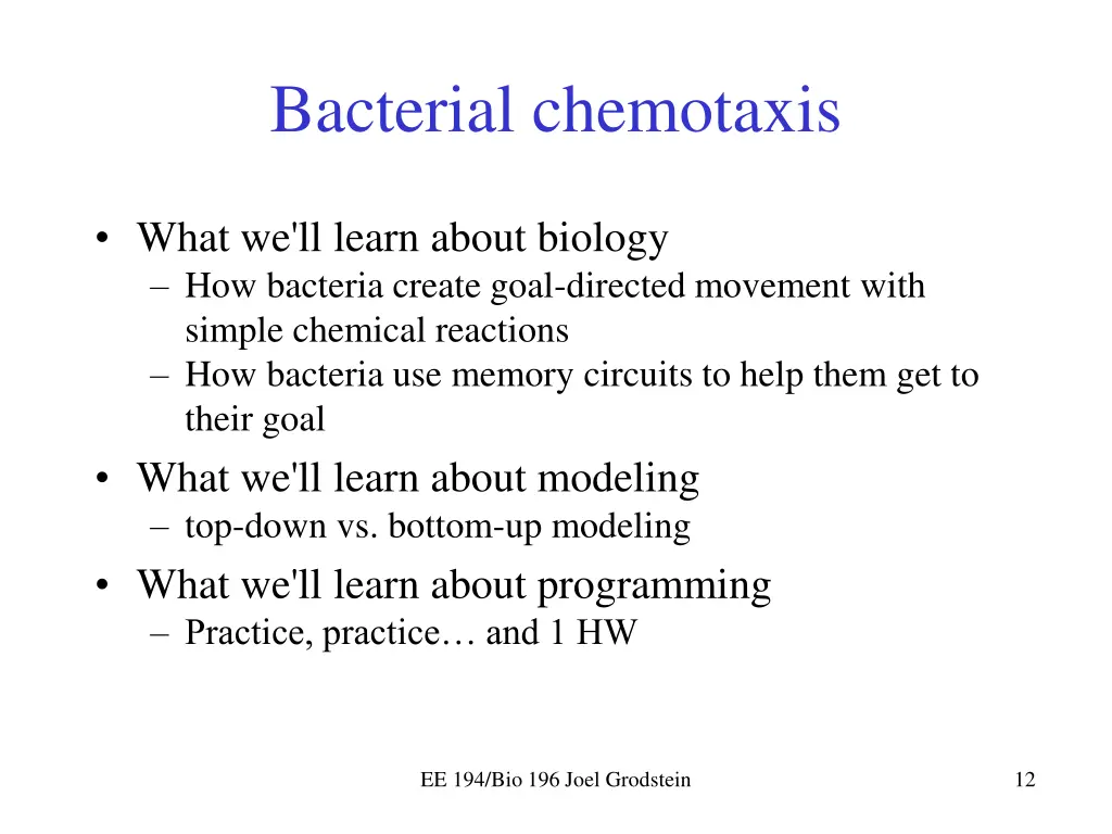 bacterial chemotaxis