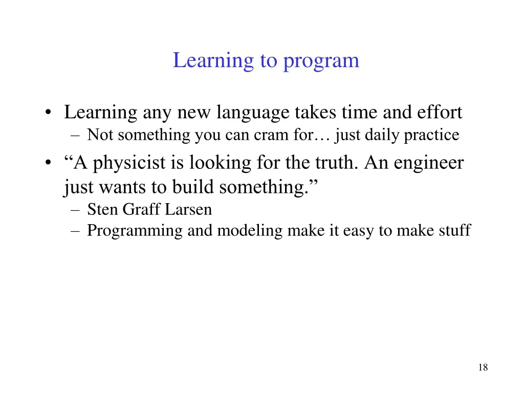 learning to program