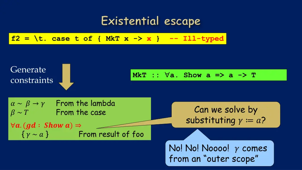 f2 t case t of mkt x x ill typed 1