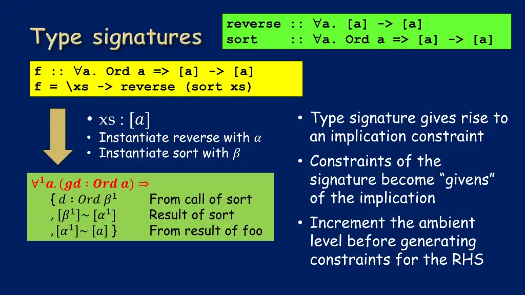 reverse a a a sort a ord a a a