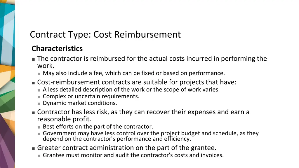 contract type cost reimbursement 1