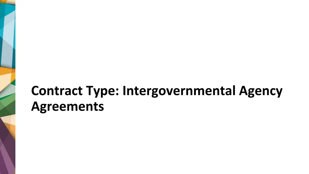 contract type intergovernmental agency agreements