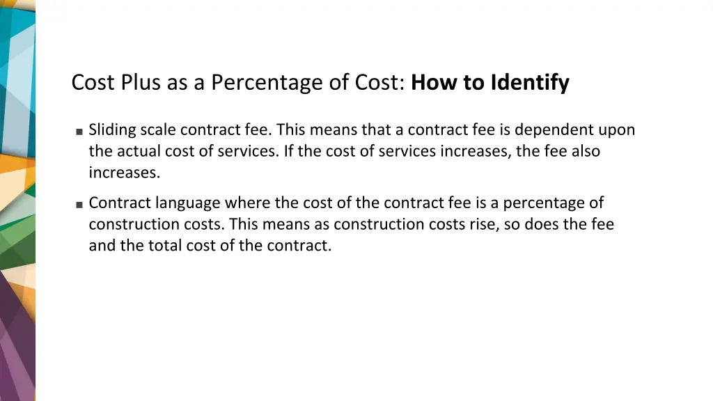 cost plus as a percentage of cost how to identify