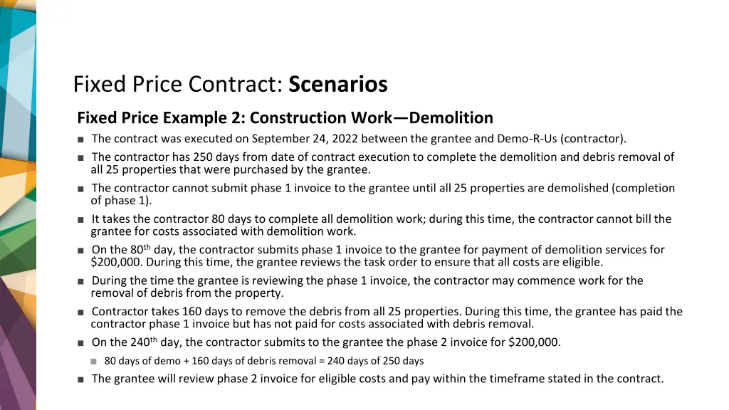 fixed price contract scenarios 1