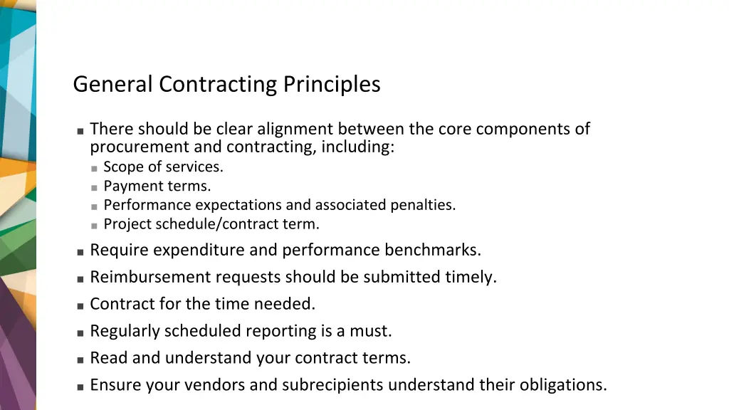 general contracting principles