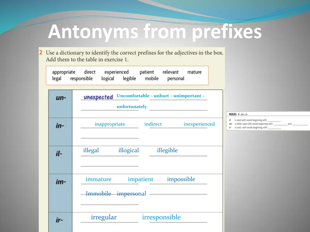 antonyms from prefixes 1