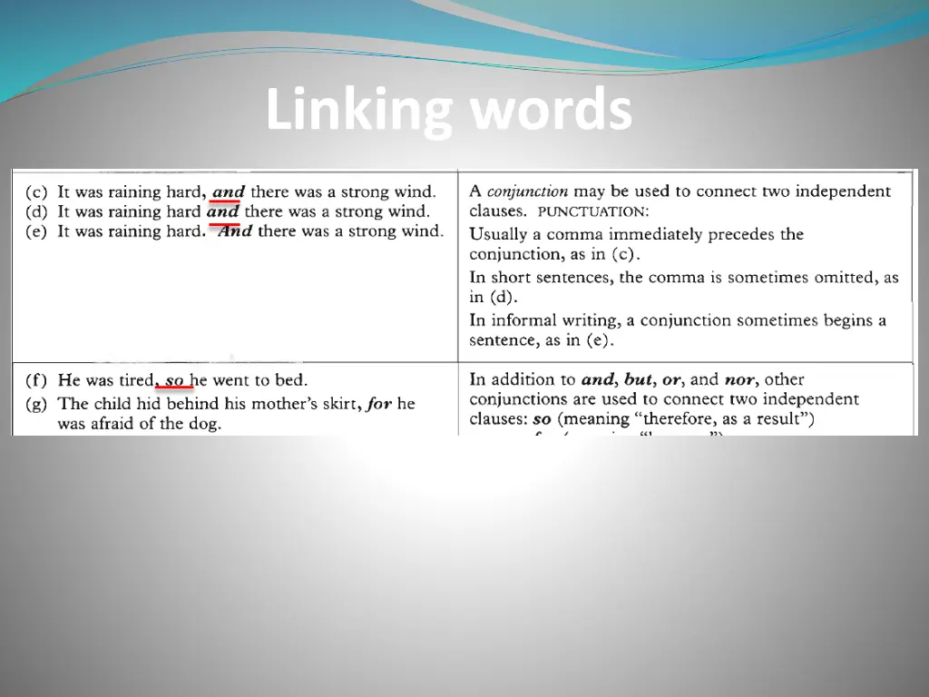 linking words