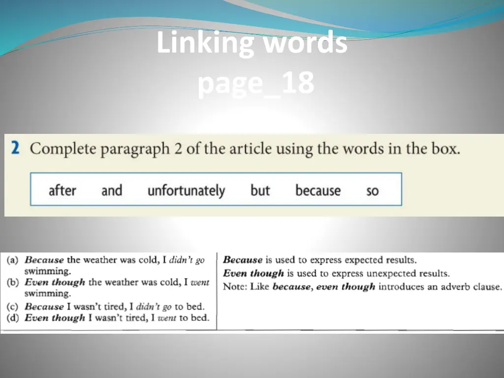 linking words page 18