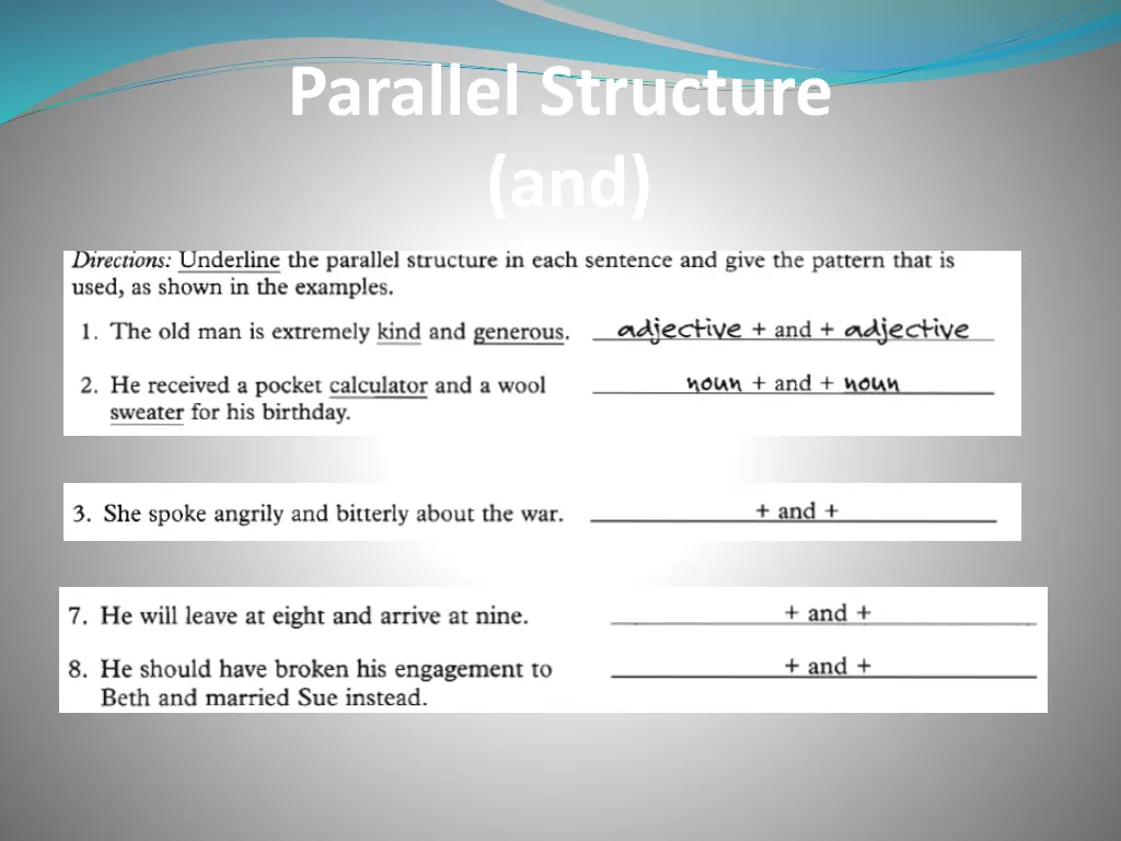 parallel structure and 1