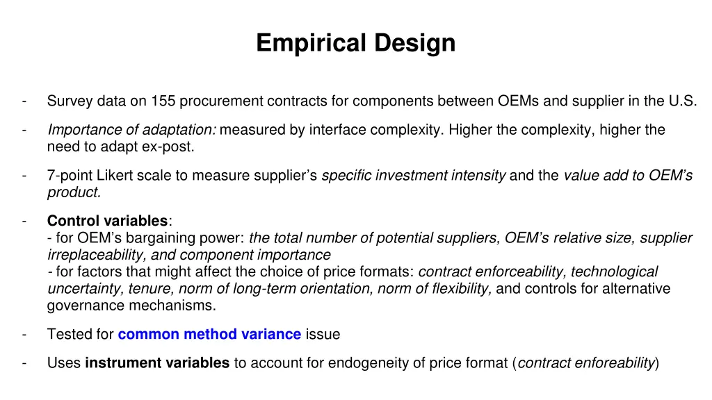 empirical design