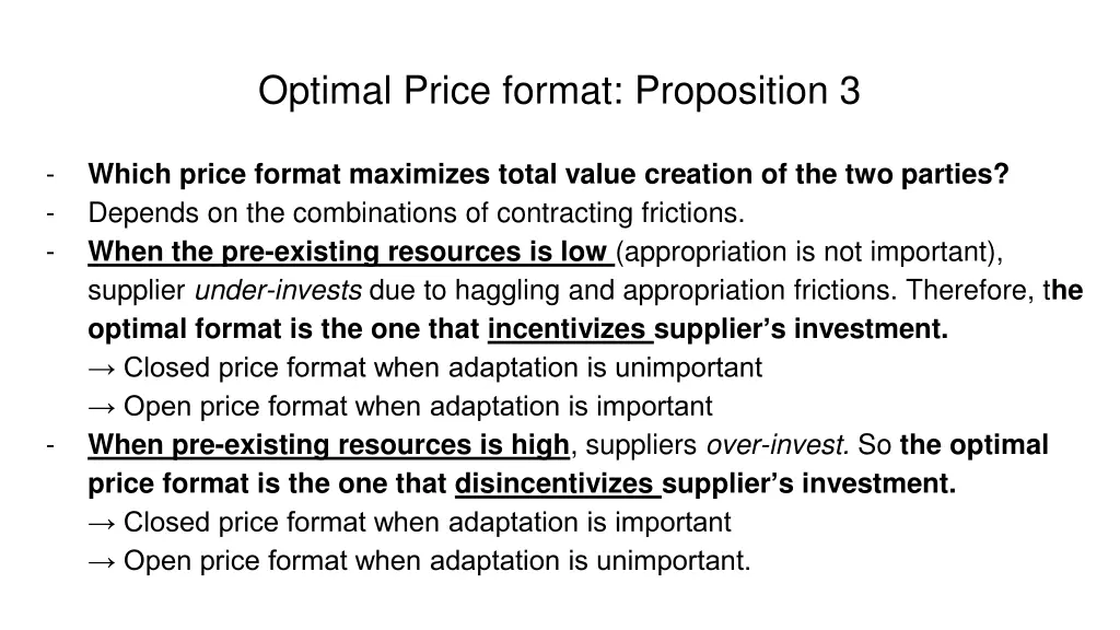 optimal price format proposition 3