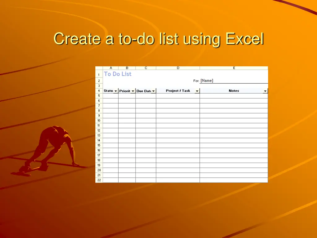 create a to do list using excel