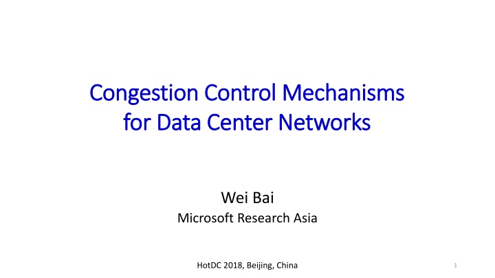 congestion control mechanisms congestion control