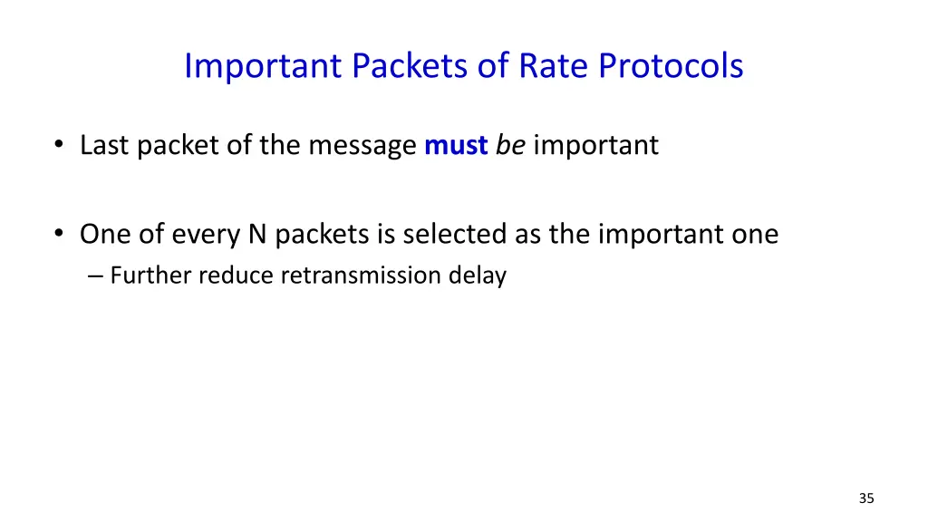 important packets of rate protocols