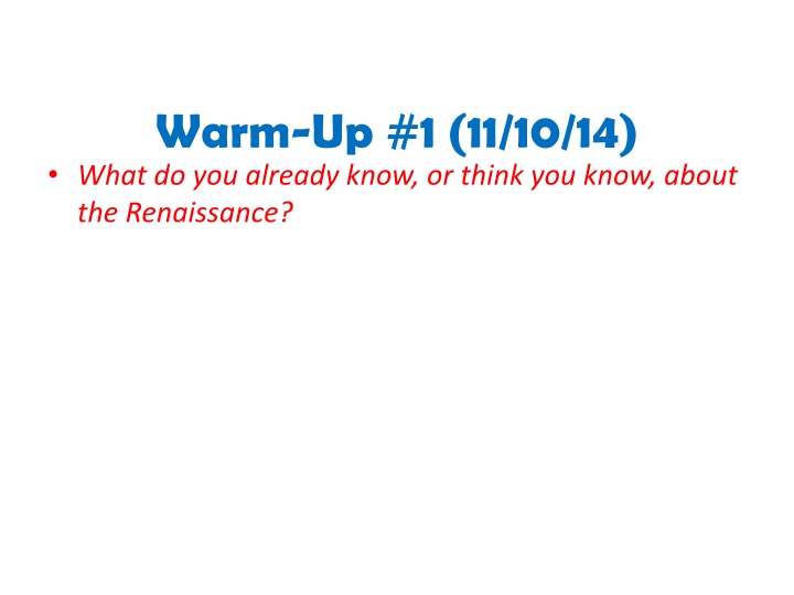 warm up 1 11 10 14 what do you already know