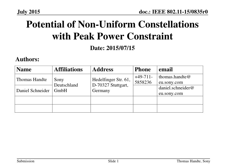 july 2015 potential of non uniform constellations