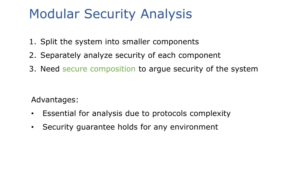 modular security analysis