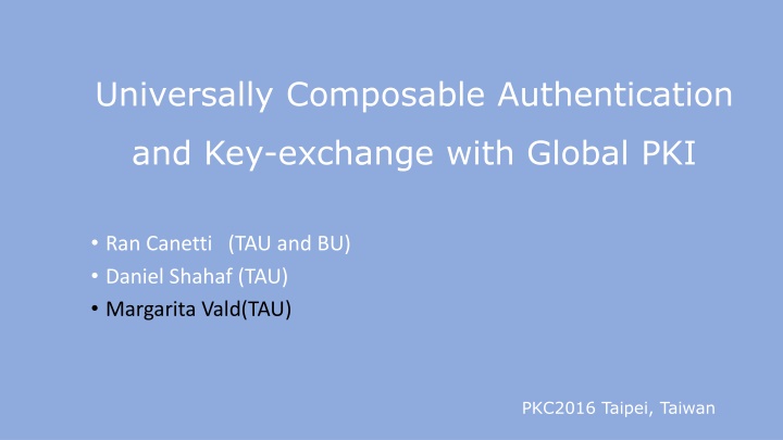 universally composable authentication