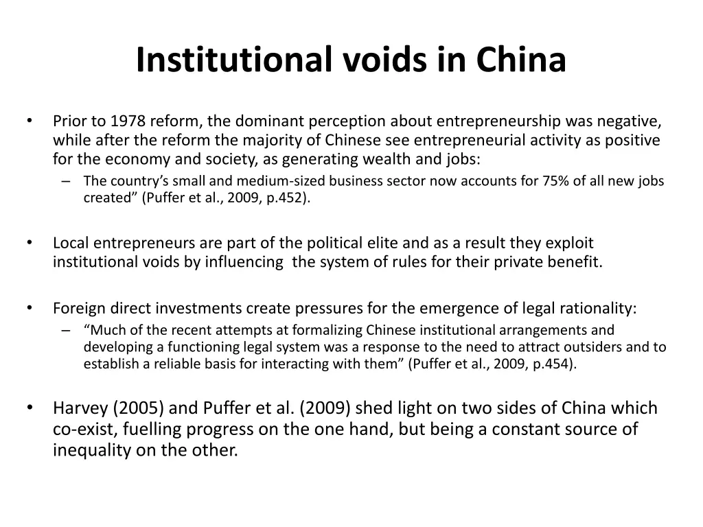 institutional voids in china