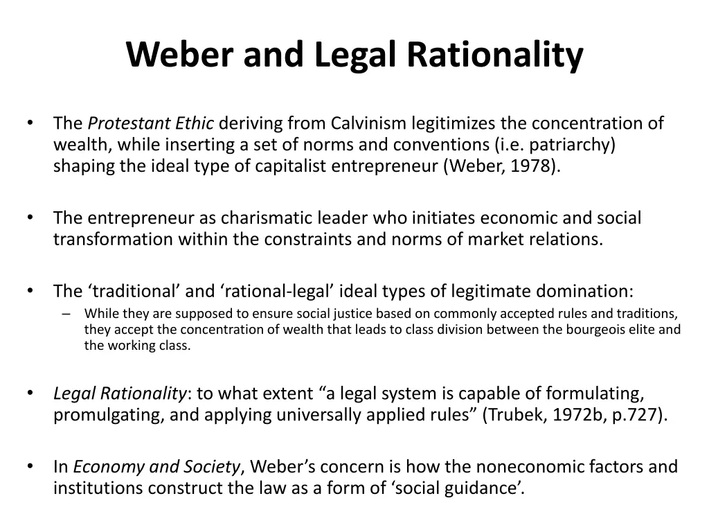 weber and legal rationality