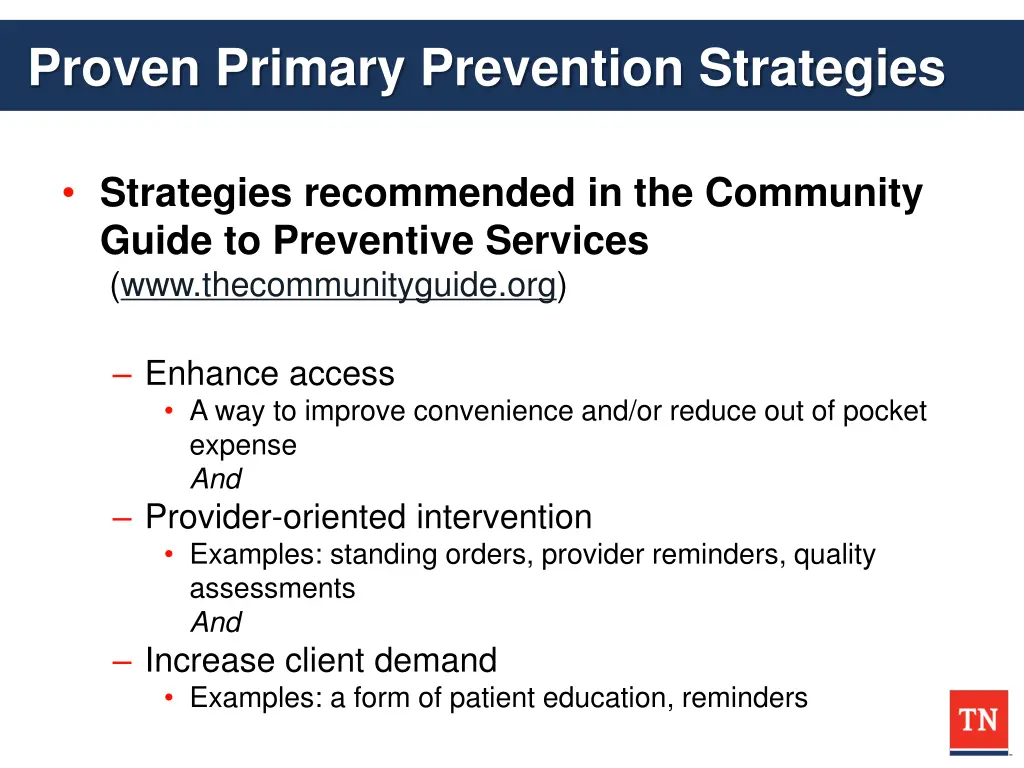 proven primary prevention strategies 1