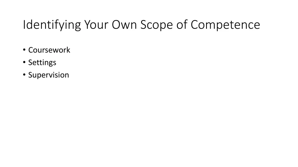 identifying your own scope of competence 2