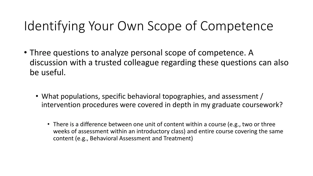 identifying your own scope of competence 6