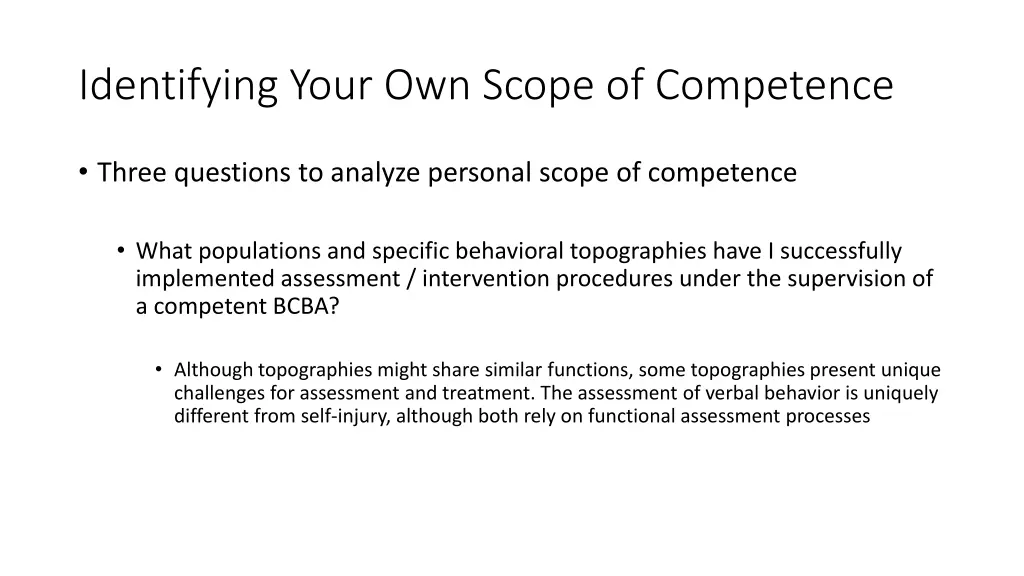 identifying your own scope of competence 7