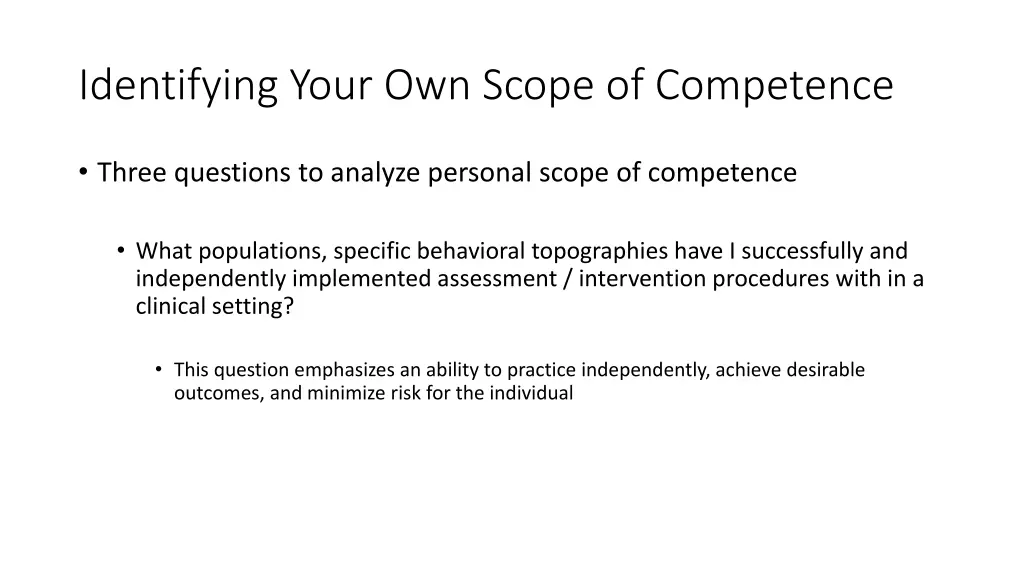 identifying your own scope of competence 8