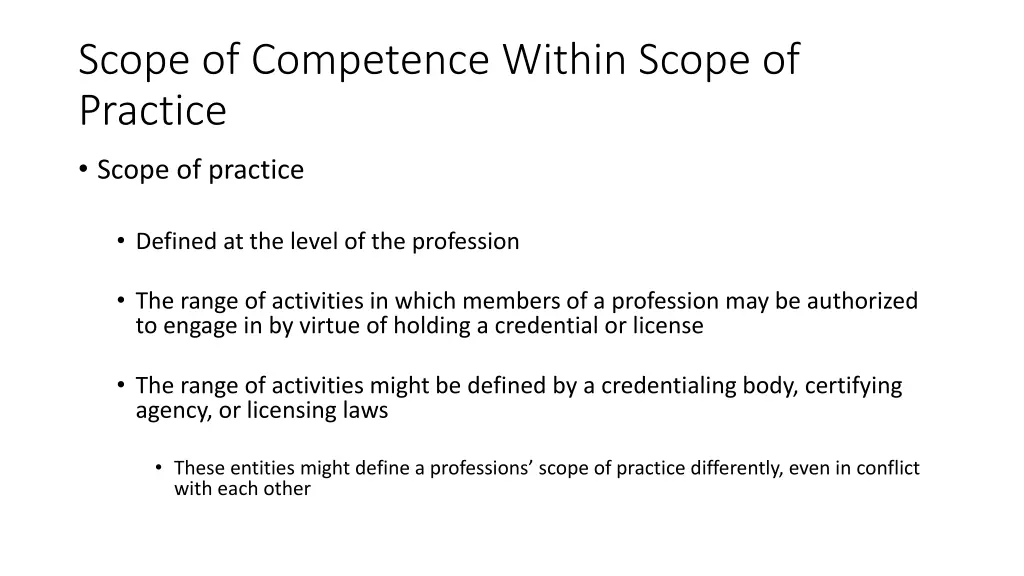 scope of competence within scope of practice 1