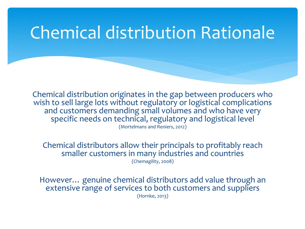 chemical distribution rationale