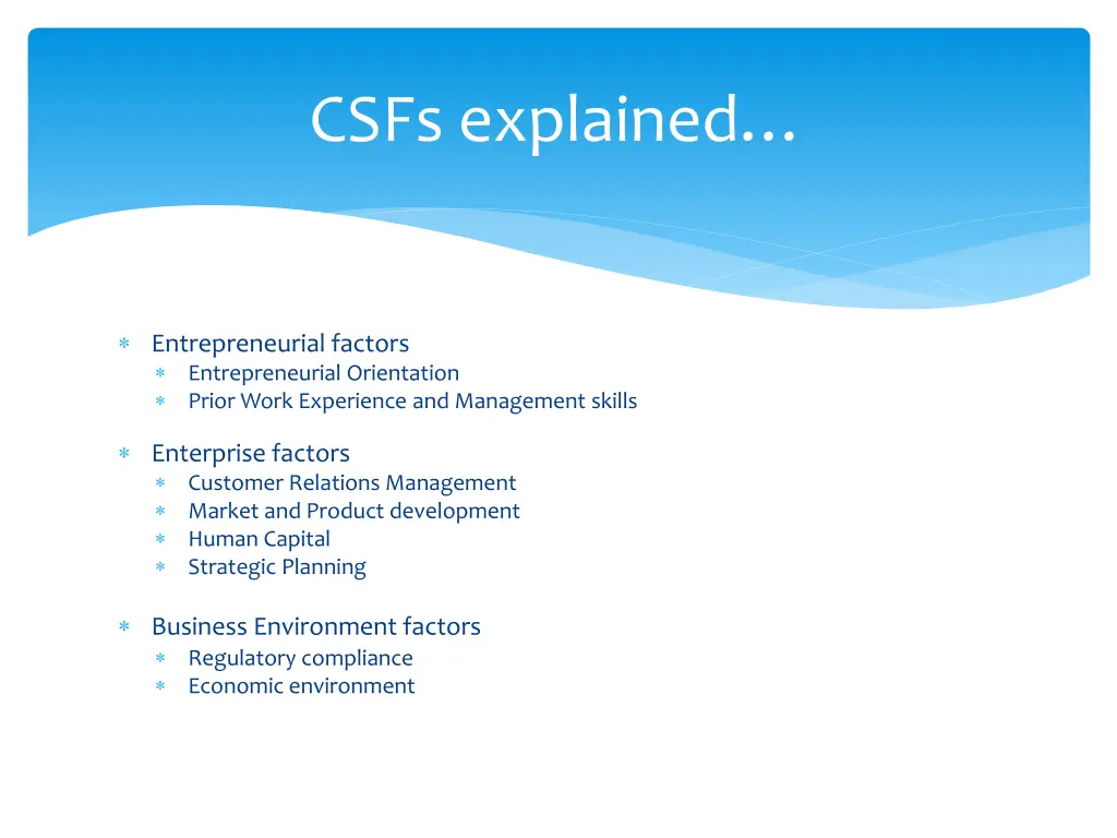 csfs explained