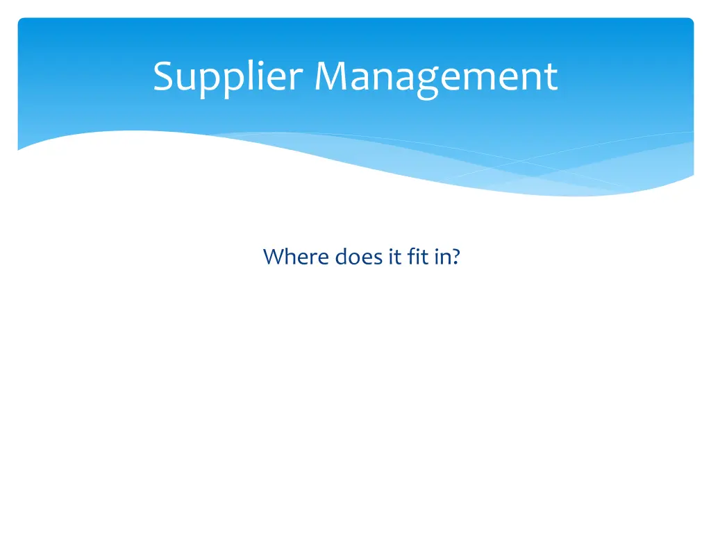 supplier management