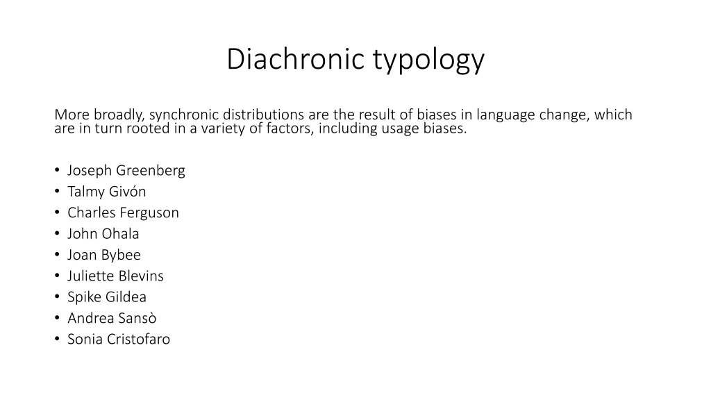 diachronic typology 3