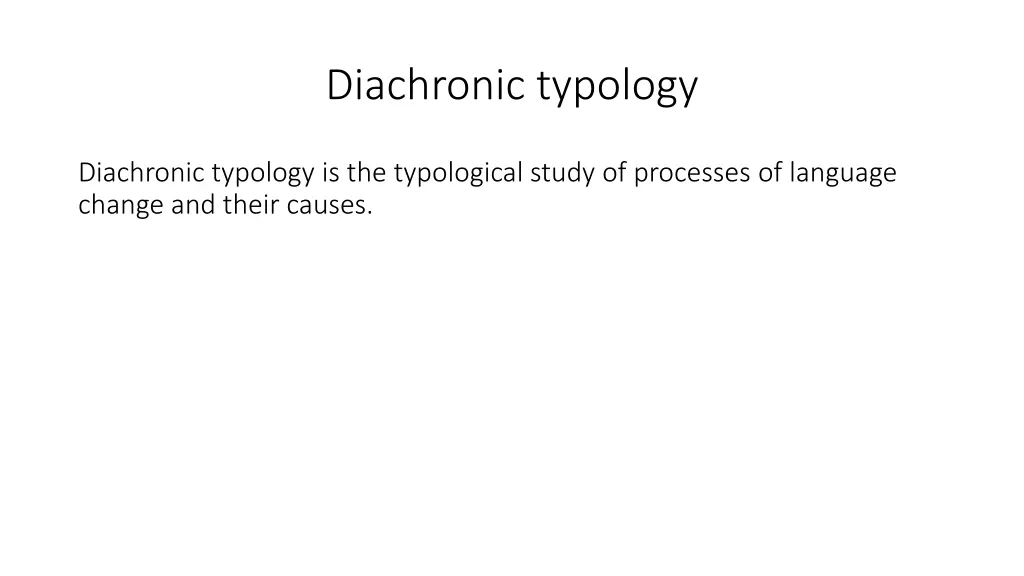 diachronic typology