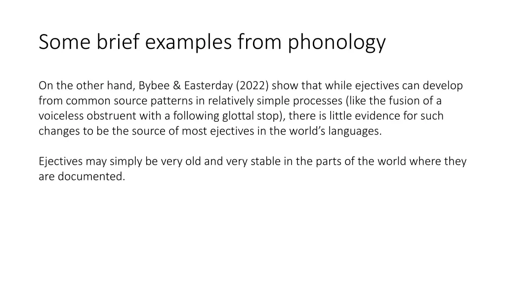 some brief examples from phonology 1