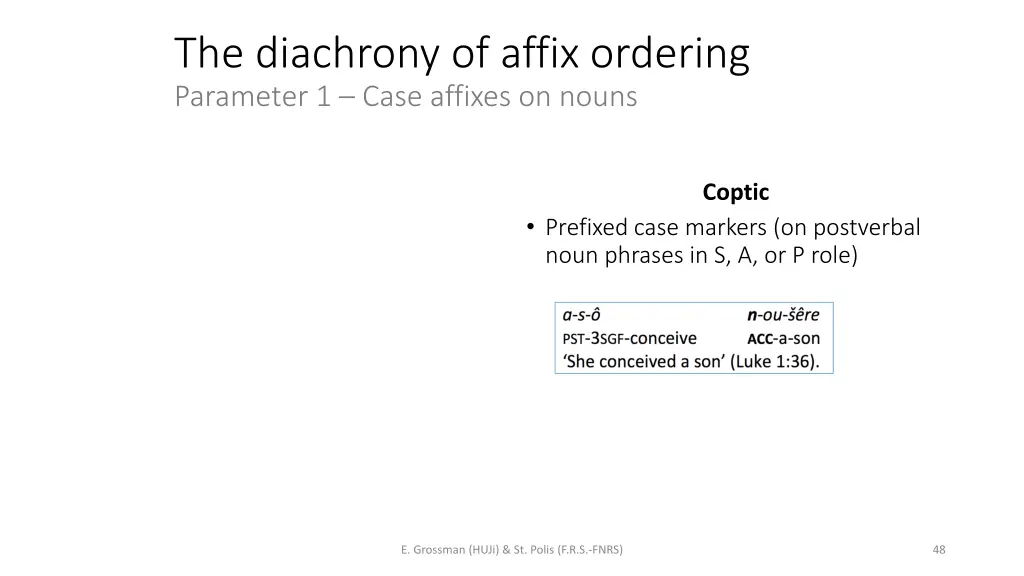 the diachrony of affix ordering parameter 1 case