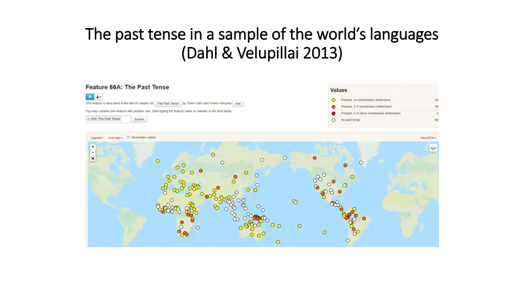 the past tense in a sample of the world the past