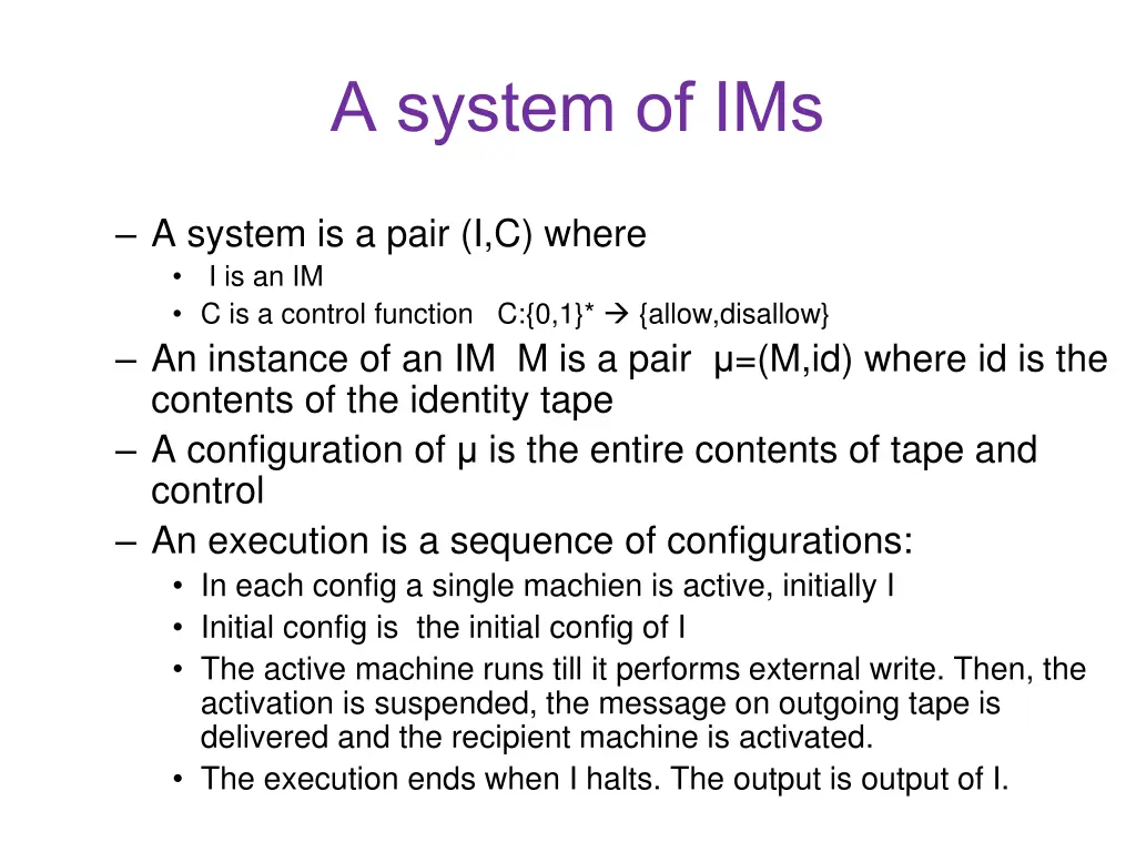 a system of ims